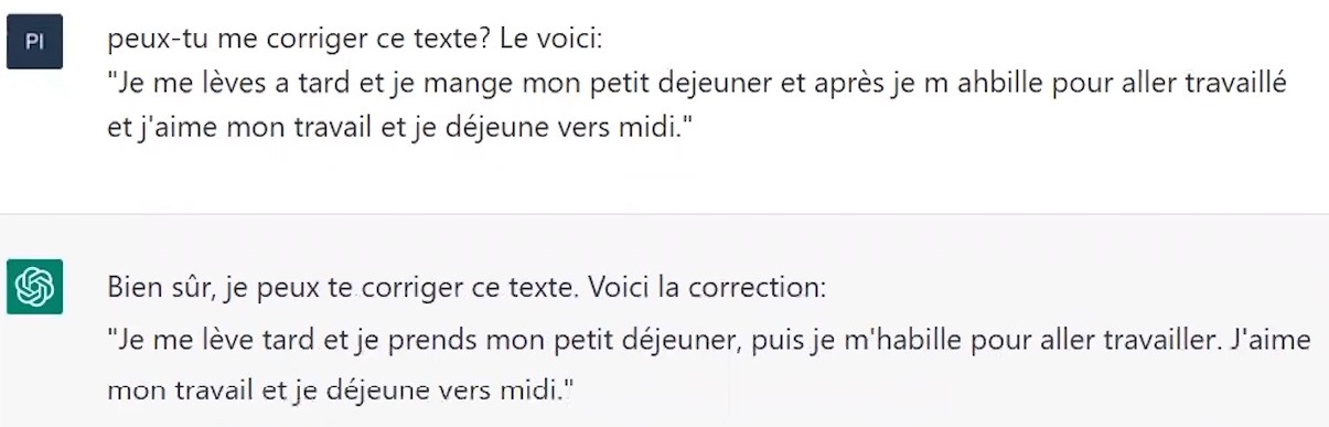 apprendre le français avec chatgpt - correction - Français avec Pierre